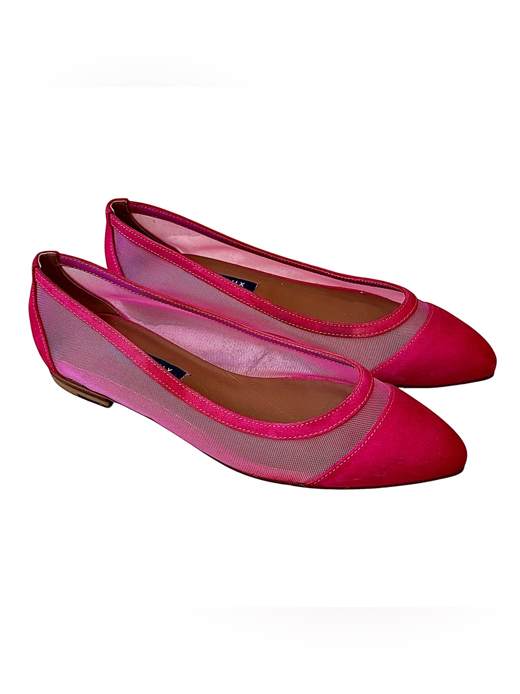 Margaux Fuschia Suede & Mesh Pointed Flats